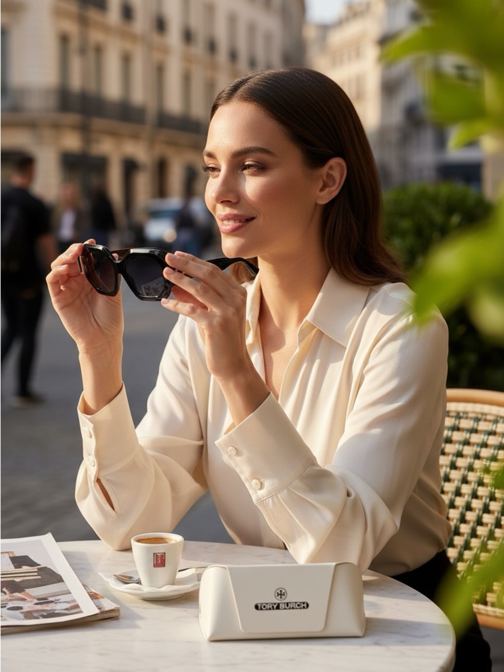 Tory Burch Women's Oversized Square Sunglasses - black(fashion eye wear) - Picture 9 of 15